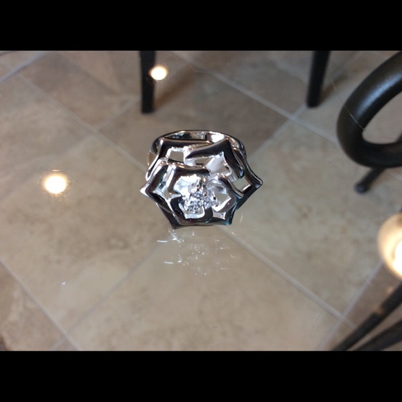 925 STERLING SILVER ROSE STAR RING - Picture 2 of 4